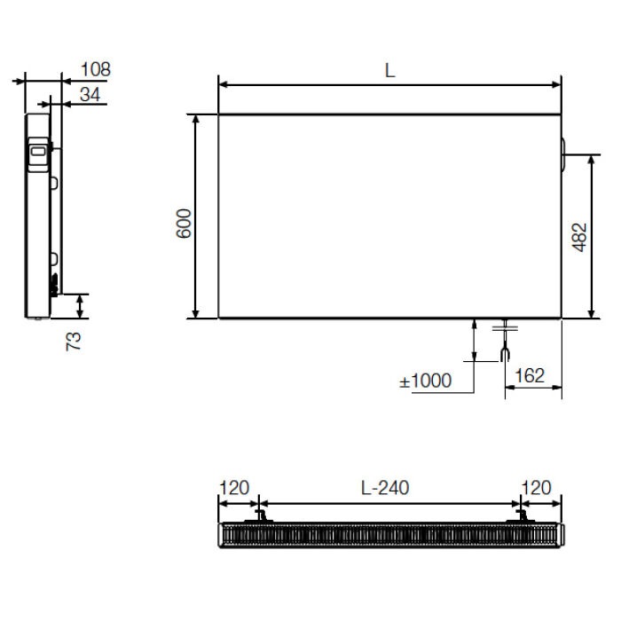 Radiadores eléctricos, VASCO E-PANEL HORIZONTAL ELÉCTRICO DRY-TERADEPA02_04
