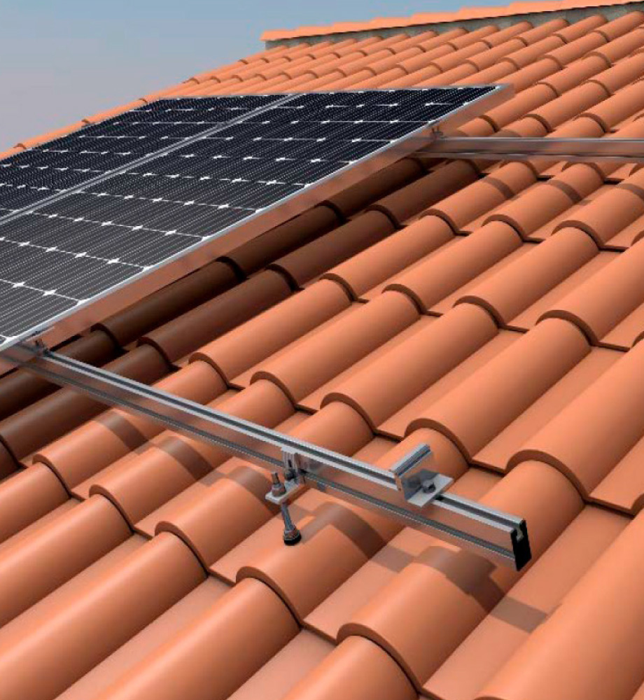 Estructura para módulos solares TECHO VERTICAL C/ TORNILLO-SOENETEC01_01