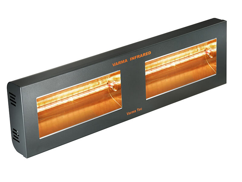 Calefacción radiante eléctrica para exteriores TECNA VARMA 400/2H-40XFM, con 2 lámparas en linea, color negro-67V0000006